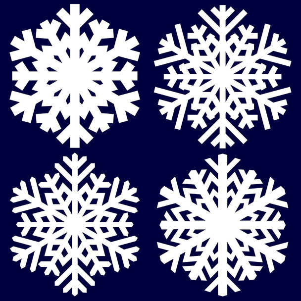 Snowflake white on blue isolated Royalty Free Vector Image