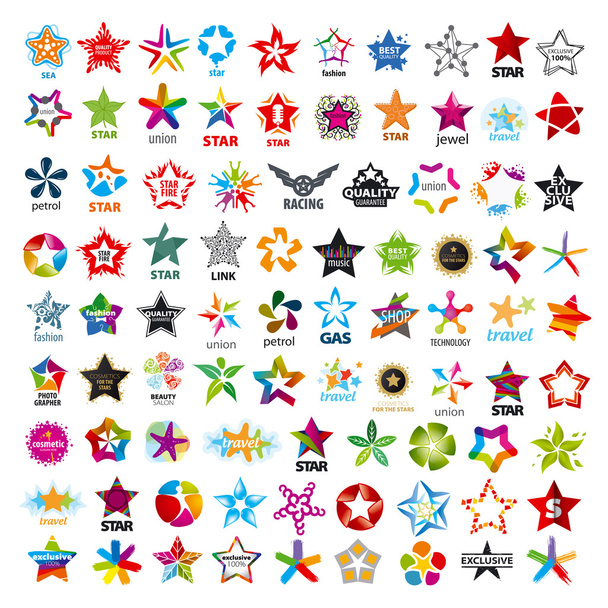 vektör logolar beş köşeli yıldız en büyük koleksiyonu  - Vektör, Görsel