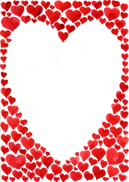 akvarell szív Valentin-napi üdvözlőlap - Fotó, kép