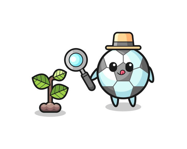 cute football herbalist researching a plants , cute design - Vector, Image