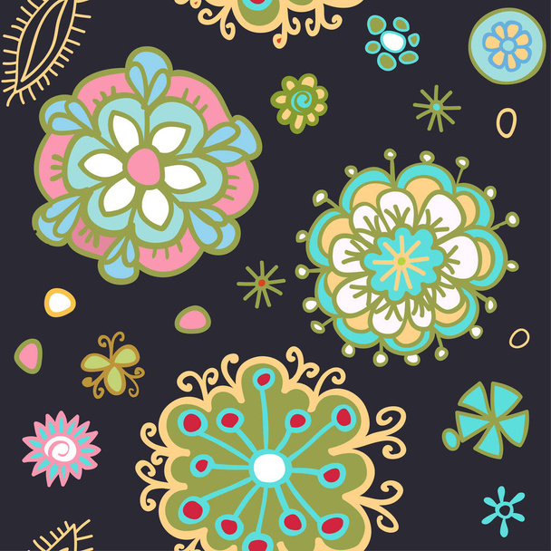 Colorful flowers. Elegant template for fashion prints. - Вектор,изображение