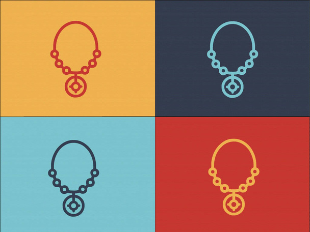 Modèle de logo d'amulette, icône plate simple d'amulette, symbole, vecteur - Vecteur, image