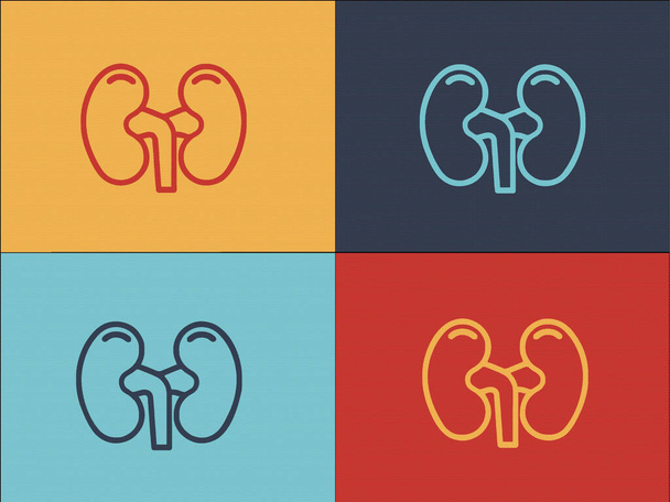 Plantilla de logotipo de riñón anatómico, Icono plano simple de riñón, Anatomía, Salud - Vector, Imagen