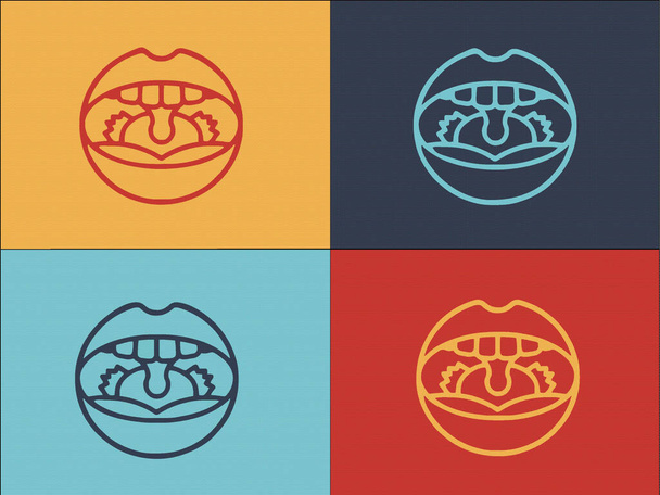 Anatomia tonsilliitti logo malli, yksinkertainen litteä kuvake lääketieteessä, anatomia, terveys - Vektori, kuva