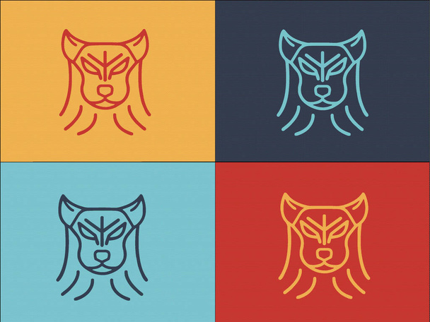 Plantilla de Logo de Lobo Animal, Icono Plano Simple de Animales, Naturaleza, Vida Silvestre - Vector, imagen
