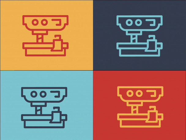 Automatyczny szablon logo frezarki, Prosta płaska ikona CNC, Frezarka, Maszyna - Wektor, obraz
