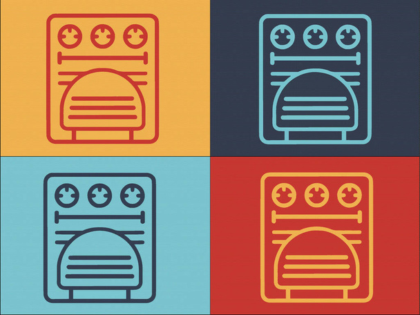 Выпечка Печь логотип шаблон, простая плоская икона духовка, кухня, приготовление пищи - Вектор,изображение