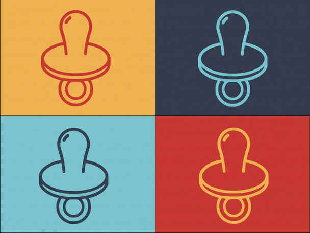 bapacifier icon isolated on color background  - Vector, afbeelding
