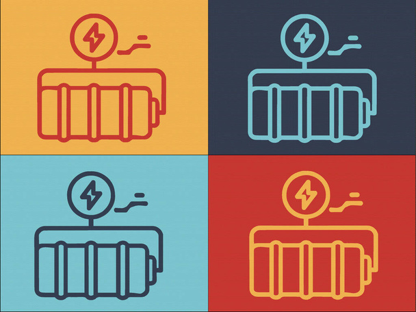Πρότυπο λογότυπο μπαταριών, απλό επίπεδο εικονίδιο της δύναμης, της ενέργειας, της μπαταρίας - Διάνυσμα, εικόνα