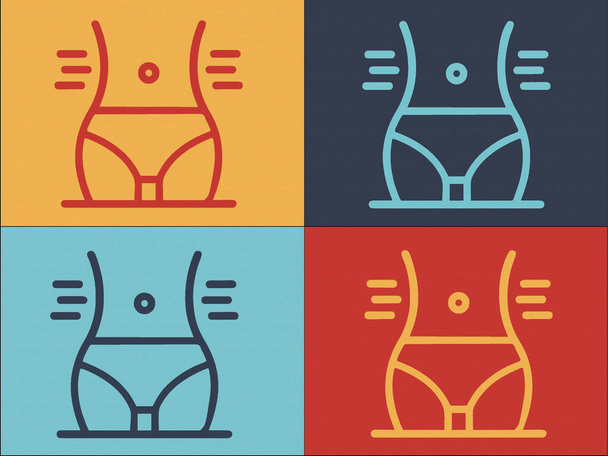 Πρότυπο λογότυπο μέσης σώματος, απλή επίπεδη εικόνα της μέσης, σώμα, γυναίκα - Διάνυσμα, εικόνα