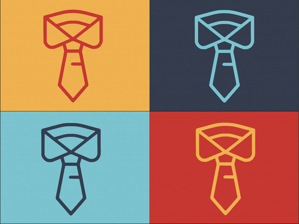 Colaboración Empresarial Tie Logo Template, Simple Icono Plano De Negocio, Trabajo en equipo, Colaboración - Vector, Imagen