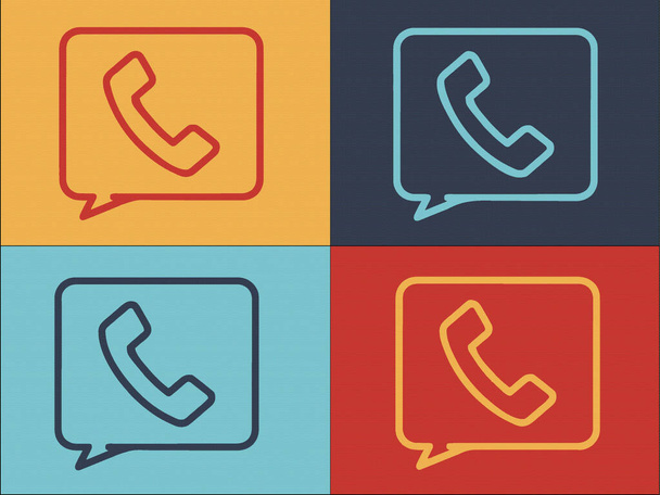 Rufen Sie Sms-Schnittstelle Logo-Vorlage, einfache flache Ikone von Sms, Nachricht, Handy - Vektor, Bild