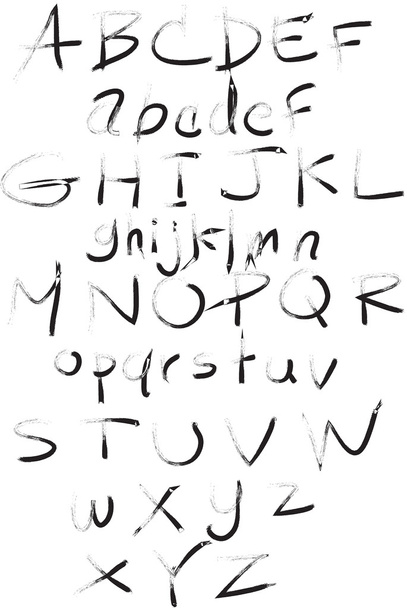 Alfabeto vectorial. Cartas hechas a mano. Cartas del alfabeto wri
 - Vector, Imagen