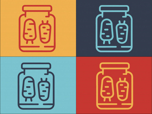 Морква зберігає Logo Template, Simple Flat Icon Of Food, Jar, Glass - Вектор, зображення
