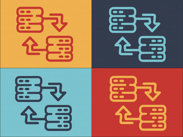 Muuta Data Server Logo malli, Yksinkertainen tasainen kuvake palvelimen, Tietokone, Teknologia - Vektori, kuva