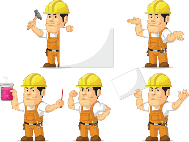 Strong Construction Worker Mascot 4 - Vector, Image