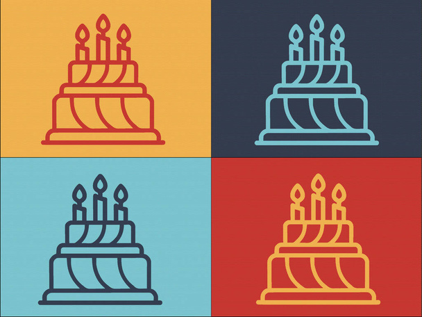 Modello di logo della torta al cioccolato, Icona piatta semplice di cioccolato, Dolce, Torta - Vettoriali, immagini