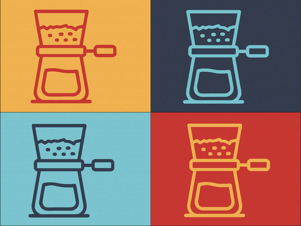 Coffee Maker logó Sablon, egyszerű lapos ikon ital, kávé, készítő - Vektor, kép
