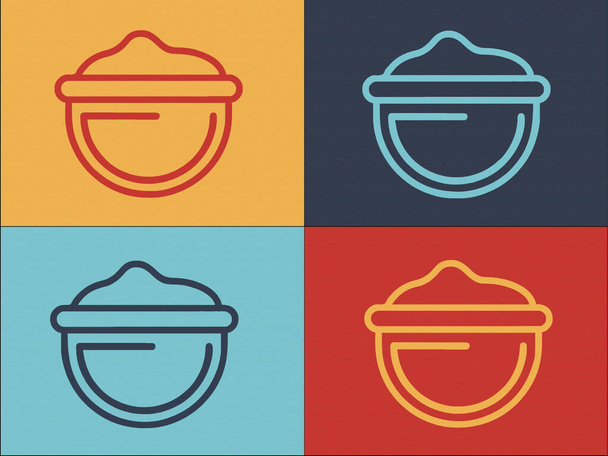 Plantilla de logotipo de harina de cocina, Icono plano simple de harina, comida, cocina - Vector, imagen