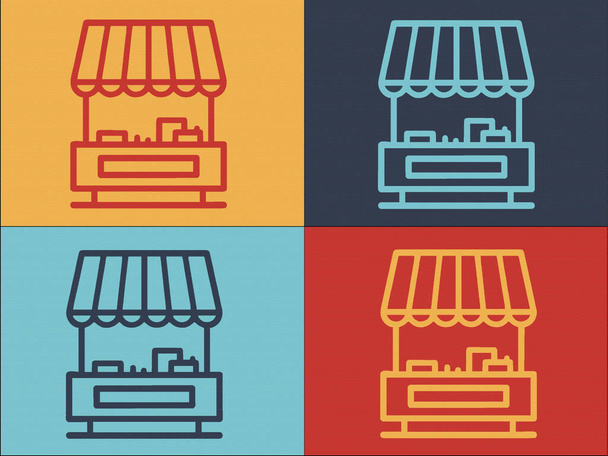 Πελάτης σε απευθείας σύνδεση πρότυπο λογότυπο κατάστημα, απλό επίπεδο εικονίδιο του πελάτη, Αγορά, Internet - Διάνυσμα, εικόνα