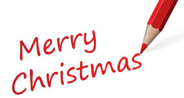 Lápiz rojo con texto "Feliz Navidad
 " - Vector, imagen