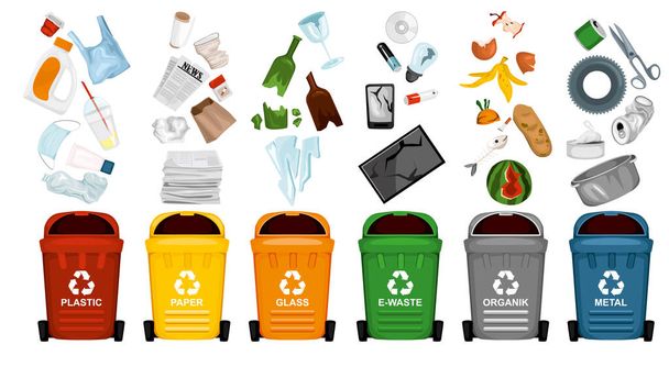 Trash And Containers Set - Vector, Image