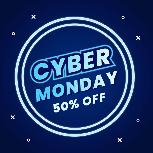 Cyber monday poster promo sale design template - Vector, afbeelding