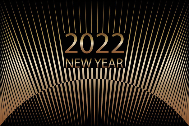 2022 fundo de ouro do ano novo, cartão de vetor, banner, cartaz, modelo de design de folheto. - Vetor, Imagem