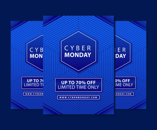 Cyber segunda-feira cartaz promo venda modelo de design - Vetor, Imagem