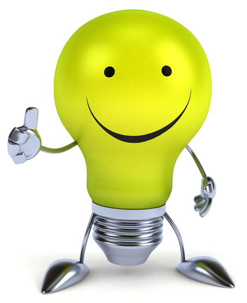 Light bulb with thumb up gesture - Photo, Image