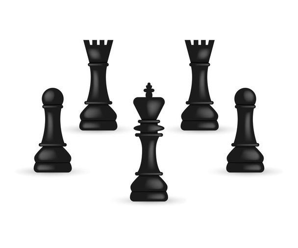 conjunto de xadrez perfeito para projeto de design - Vetor, Imagem