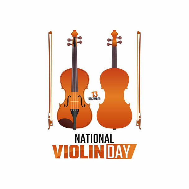 vector graphic of national violin day good for national violin day celebration. flat design. flyer design.flat illustration. - Vector, Image