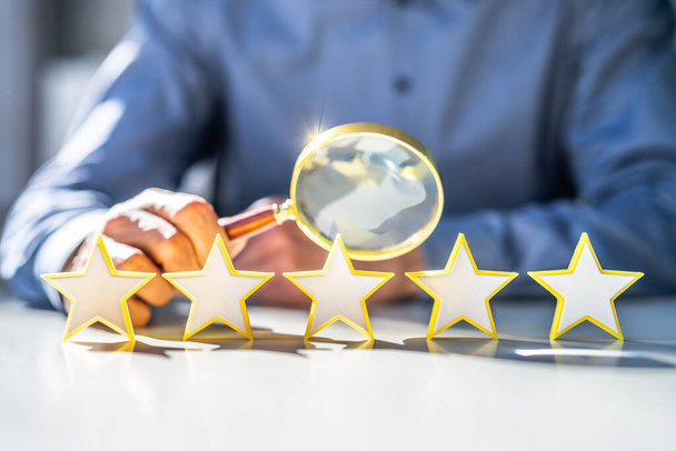 Hospitality Service Rate. Five Stars Services Review - Valokuva, kuva