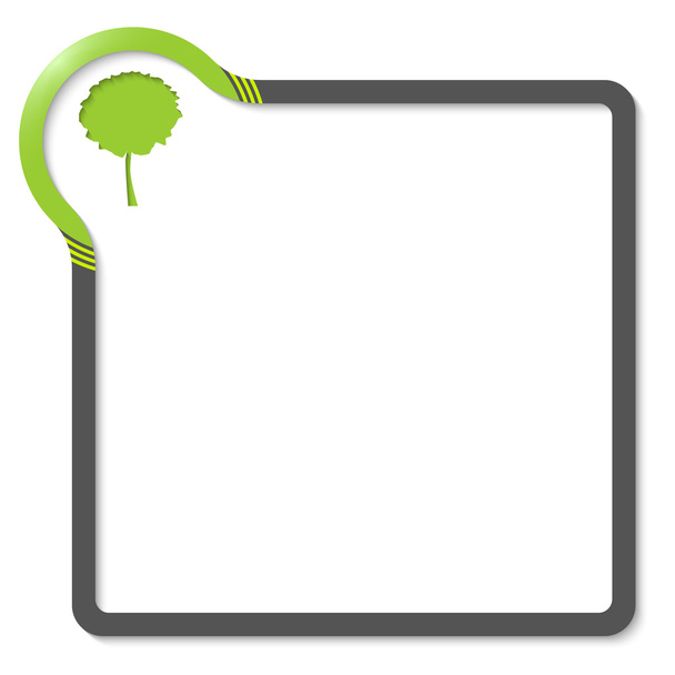 frame for text with green corner and tree symbol - Vecteur, image