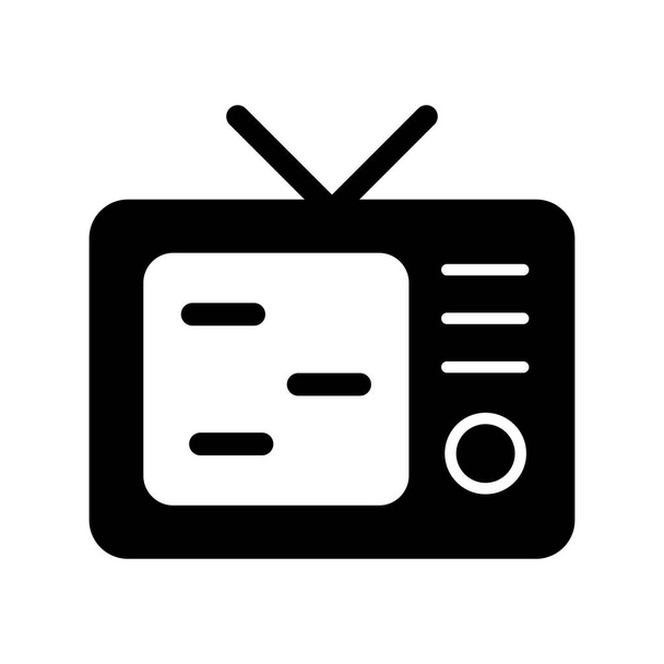 Ikona wektora ekranu telewizora Glyph Desig - Wektor, obraz