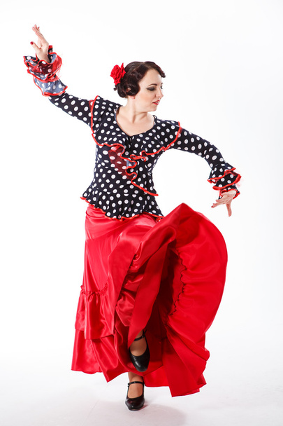 女性のスペインのフラメンコ ダンサー - 写真・画像