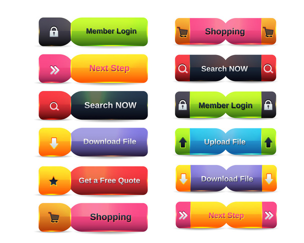 Web Buttons Collection - Web Menu - Vector, afbeelding