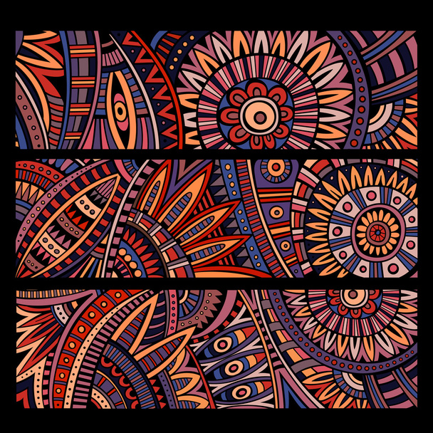 Abstract vector ethnic pattern cards set - Vector, Image