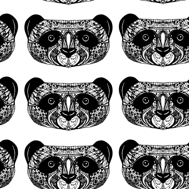 Panda hand-drawing head. - Vector, Image