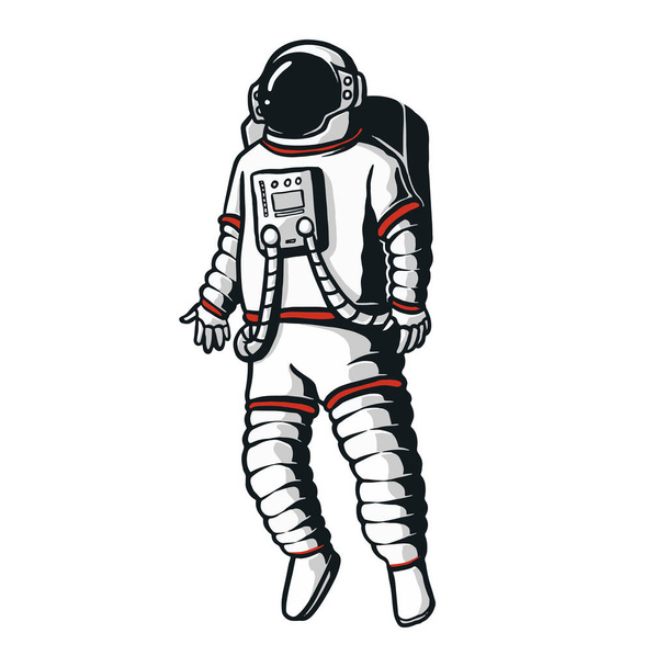 realistinen kuva kelluvasta astronautista. luova vektori piirustus kosmonautti. kuvitettu sarjakuva tyyli futuristinen ja moderni teemoja. - Valokuva, kuva
