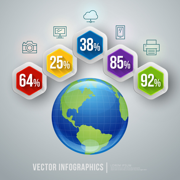 Vector abstract infographic design. Workflow layout template - Vector, imagen