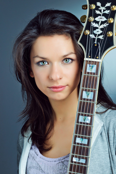 Portrait Guitar Girl - Foto, Imagem