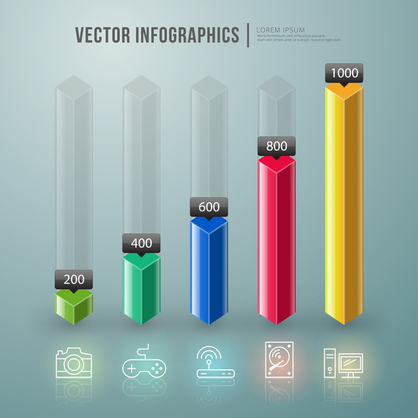 Vector abstract infographic design. Workflow layout template - Vector, imagen
