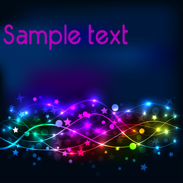 bright shiny neon background with stars and lines - Vector, afbeelding
