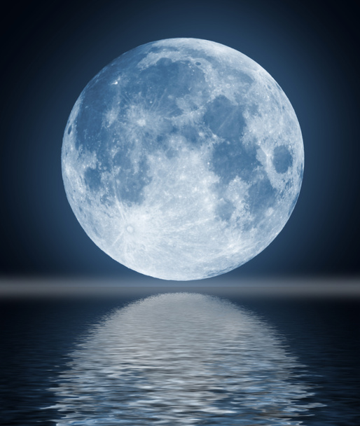 Full moon image with water - Photo, Image