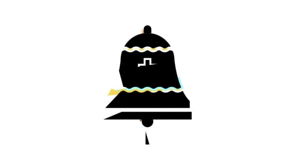 bell christianity color icon animation - Materiał filmowy, wideo