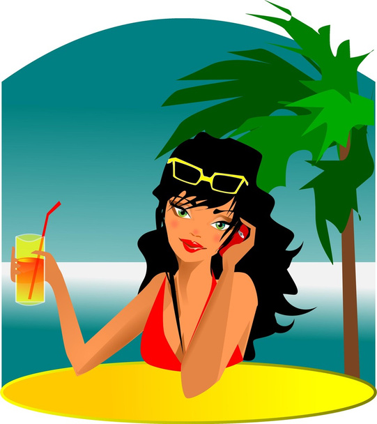 Woman of drink - Vector, Image