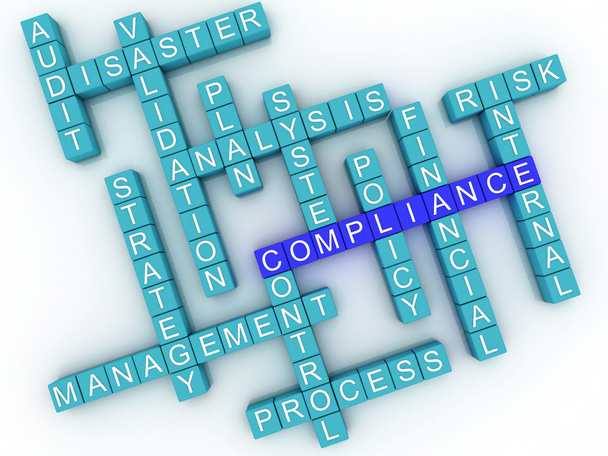 3d image Compliance concept word cloud background - Photo, Image