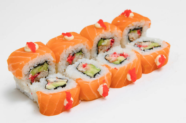 Sushi roll, isolated on white - 写真・画像