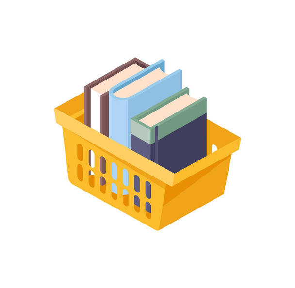 Books in basket - Vector, Imagen